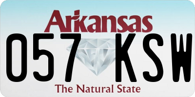 AR license plate 057KSW