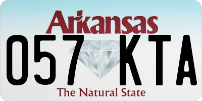 AR license plate 057KTA