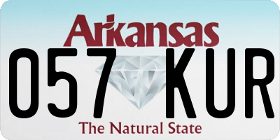 AR license plate 057KUR
