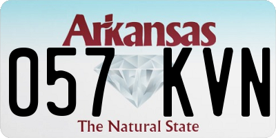 AR license plate 057KVN