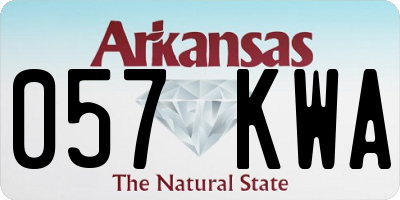 AR license plate 057KWA