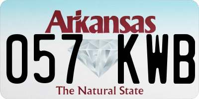 AR license plate 057KWB
