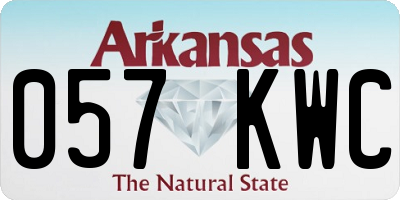 AR license plate 057KWC