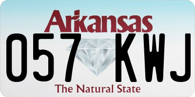 AR license plate 057KWJ