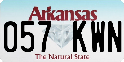 AR license plate 057KWN