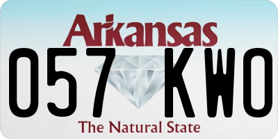 AR license plate 057KWO