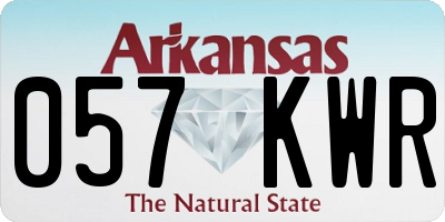 AR license plate 057KWR