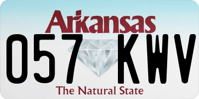 AR license plate 057KWV