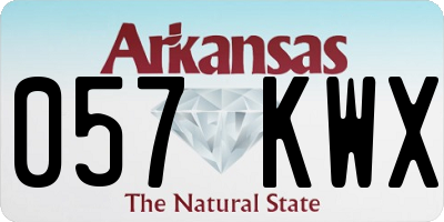 AR license plate 057KWX