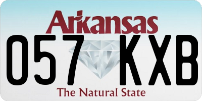 AR license plate 057KXB