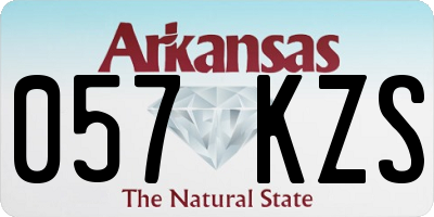 AR license plate 057KZS