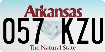 AR license plate 057KZU