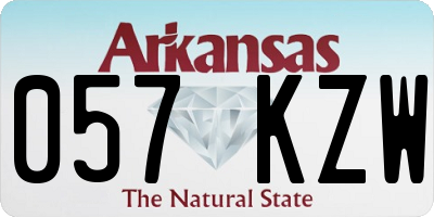 AR license plate 057KZW
