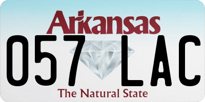 AR license plate 057LAC