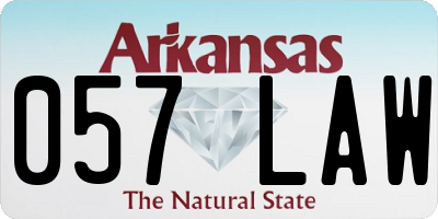 AR license plate 057LAW