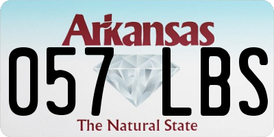 AR license plate 057LBS