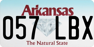 AR license plate 057LBX
