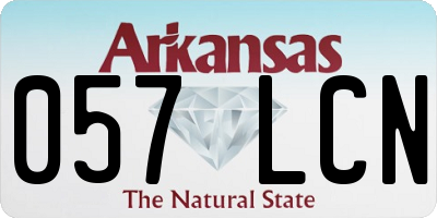 AR license plate 057LCN