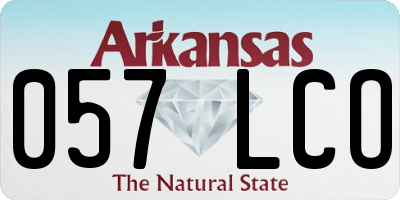 AR license plate 057LCO