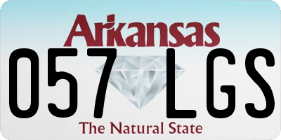 AR license plate 057LGS