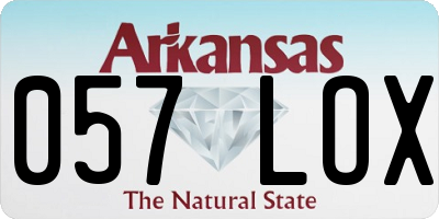 AR license plate 057LOX