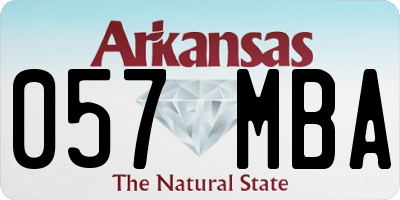 AR license plate 057MBA