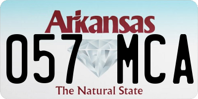 AR license plate 057MCA