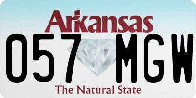 AR license plate 057MGW
