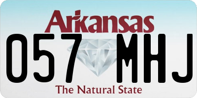 AR license plate 057MHJ