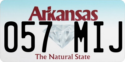 AR license plate 057MIJ