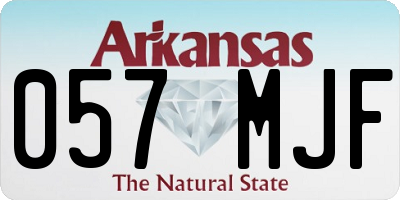 AR license plate 057MJF
