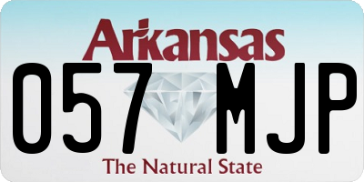 AR license plate 057MJP