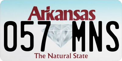 AR license plate 057MNS