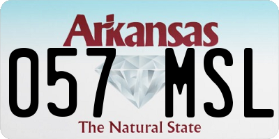 AR license plate 057MSL