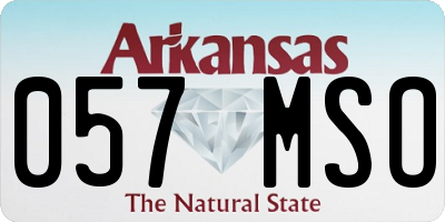 AR license plate 057MSO