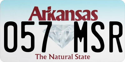 AR license plate 057MSR