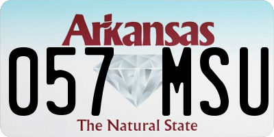 AR license plate 057MSU