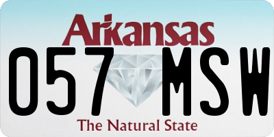 AR license plate 057MSW