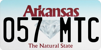 AR license plate 057MTC