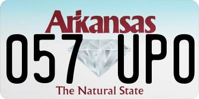 AR license plate 057UPO