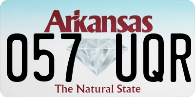 AR license plate 057UQR