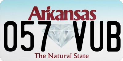 AR license plate 057VUB