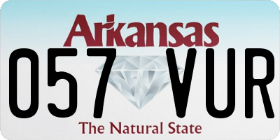 AR license plate 057VUR