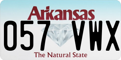 AR license plate 057VWX