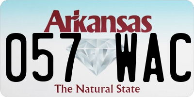 AR license plate 057WAC