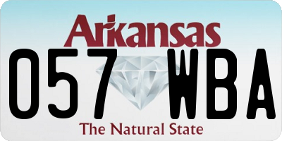 AR license plate 057WBA