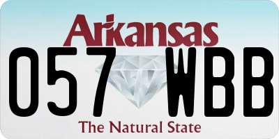 AR license plate 057WBB