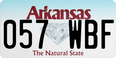 AR license plate 057WBF