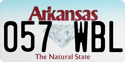 AR license plate 057WBL