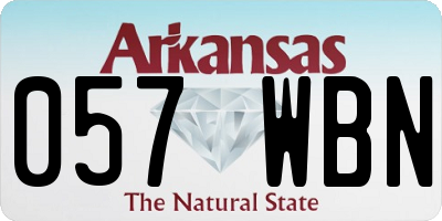 AR license plate 057WBN